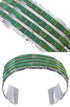 Southwest Sterling Silver Turquoise Inlay Sturdy Cuff Bracelet EX28735